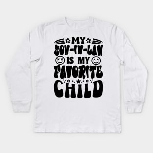 My Son In Law Is My Favorite Child Retro Black Kids Long Sleeve T-Shirt